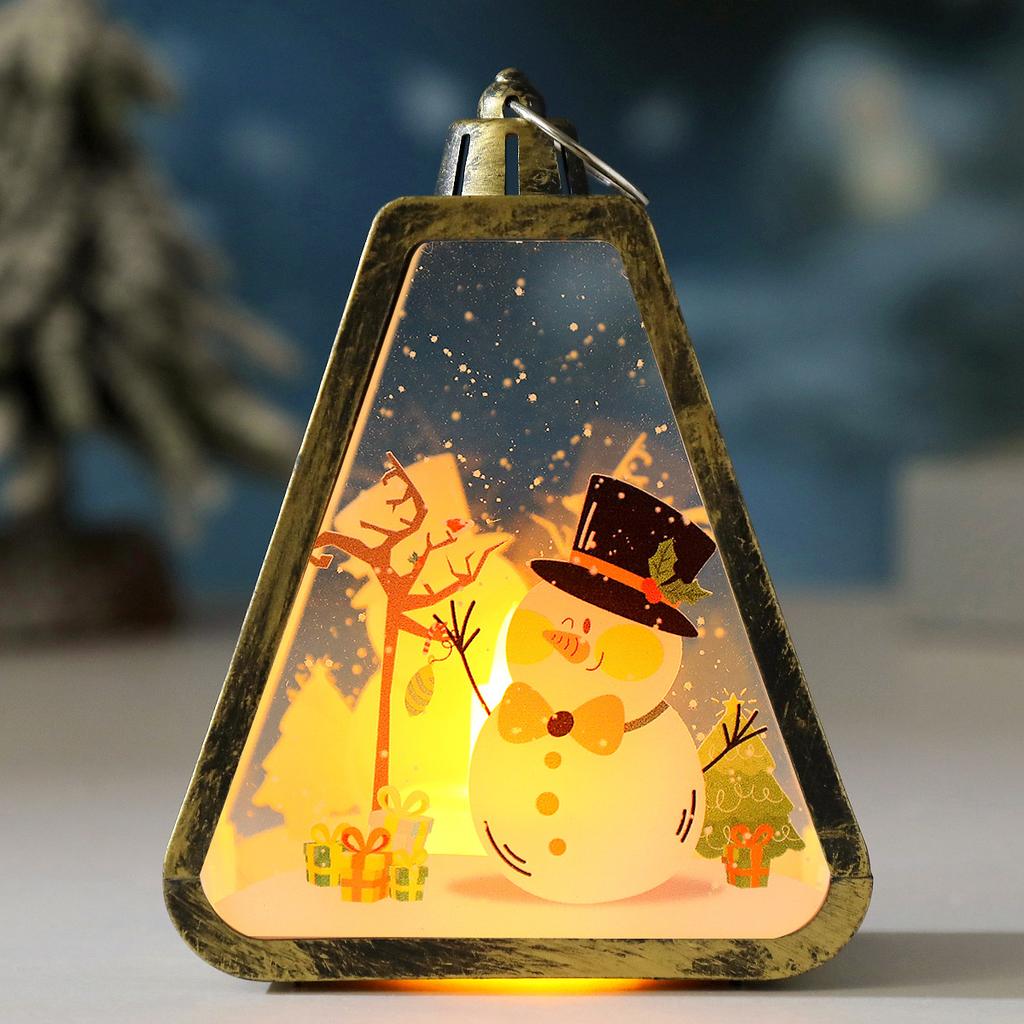 13cm/5.12in Christmas Night Light Plastics Lamp Box Old Man Snowman Sleigh Tree Peripherals Bedroom Desktop Decoration Gift Toys