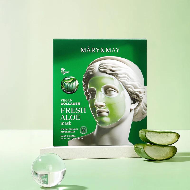 Mary&May Vegan Collagen Fresh Aloe Mask 30g*4EA