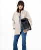 B Quiet Logo-Embroidered Faux Leather Shopper Bag_Black