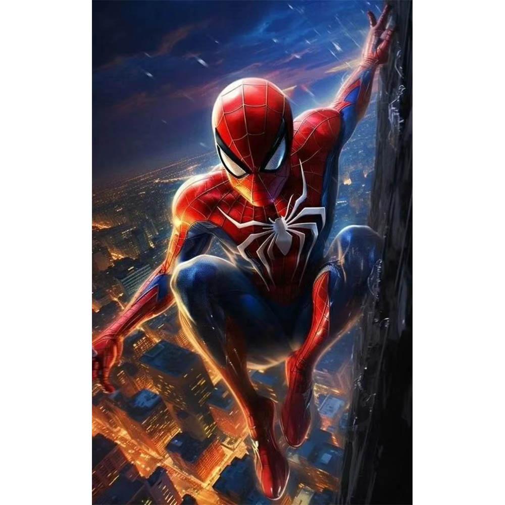 Collection of Spider-Man Famous Scenes, Diamond Paintings Full of Diamonds, Handmade DIY Full Diamond and Gem Stickers for Home Decoration Paintings