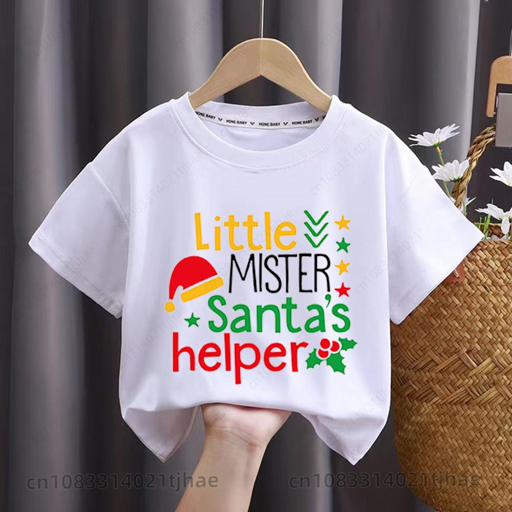 Merry Christmas Moose Graphics Kids Tshirts for Babys Santa Claus Christmas Party T-Shirt for Boys T Shirts for Girl Tops Tees