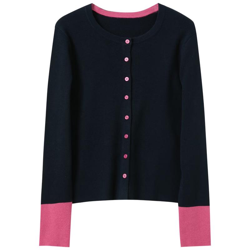 Sancai Plus Size Color-Block Knit Cardigan L