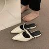 Comemore Baotou Half Slippers for Womem Temperament Shallow Mouth Pointed Head Female Summer Outside Wear Mules Slides Shoes
