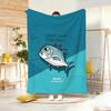 Cartoon F-Freshwater Game Fish Fishing Throw Lightweight 240G Flannel Blanket Soft Skin-Friendly For Summer Cooling