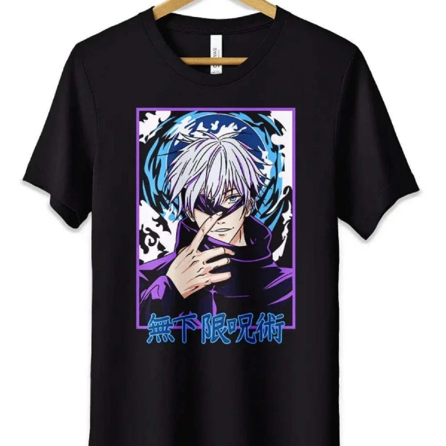 

Japanese Anime Jujutsu Kaisen Satoru Gojo T-shirt Unisex Summer New Retro Fashion Men s and Women s Streetwear XXXXXL чорний