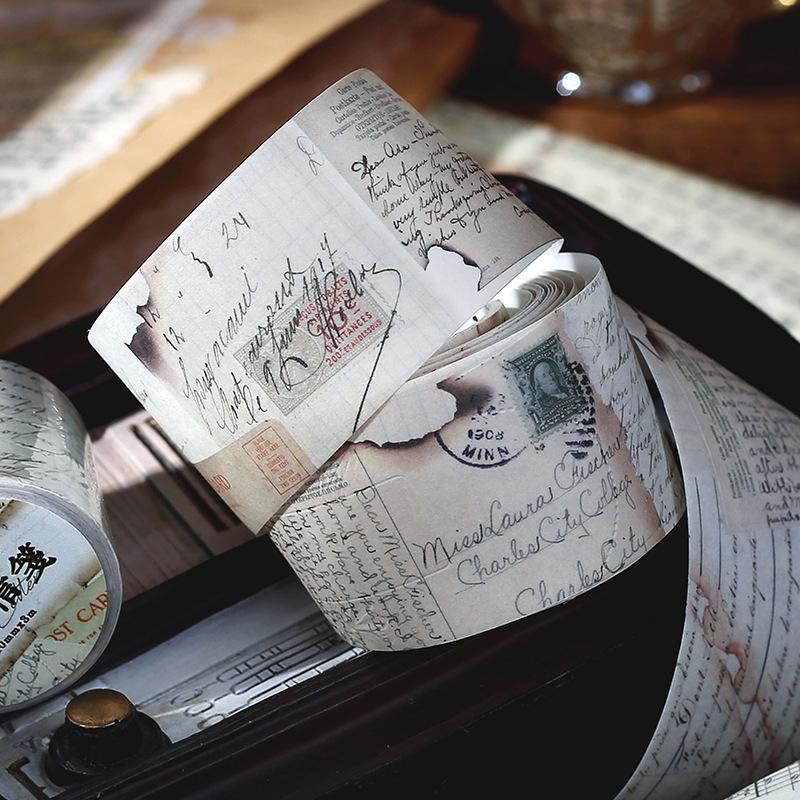 1roll/4x300cm Vintage-Themed Washi Tape Stickers, Classic Pattern Design for Journal Embellishment, Scrapbooking tape
