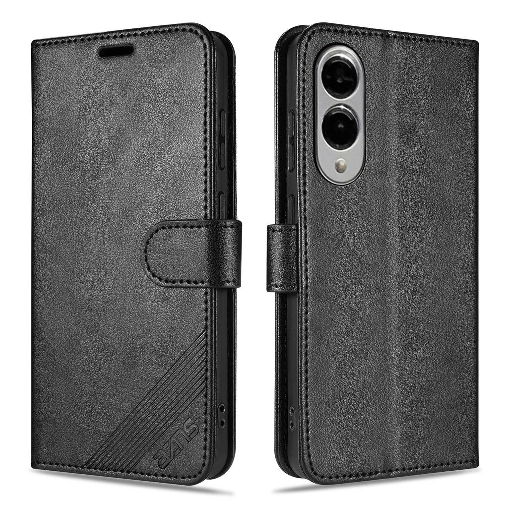 AZNS For Samsung Galaxy S25 Edge Case Anti-Scratch PU Leather Stand Wallet Phone Cover