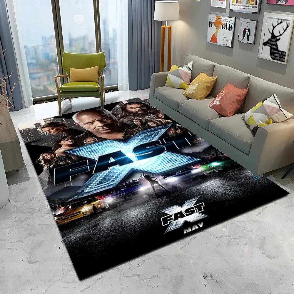 3D Printing HD 10 Fast & Furious X Carpet Rug for Home Living Room Bedroom Sofa Doormat Decor,kids Area Rug Non-slip Floor Mat