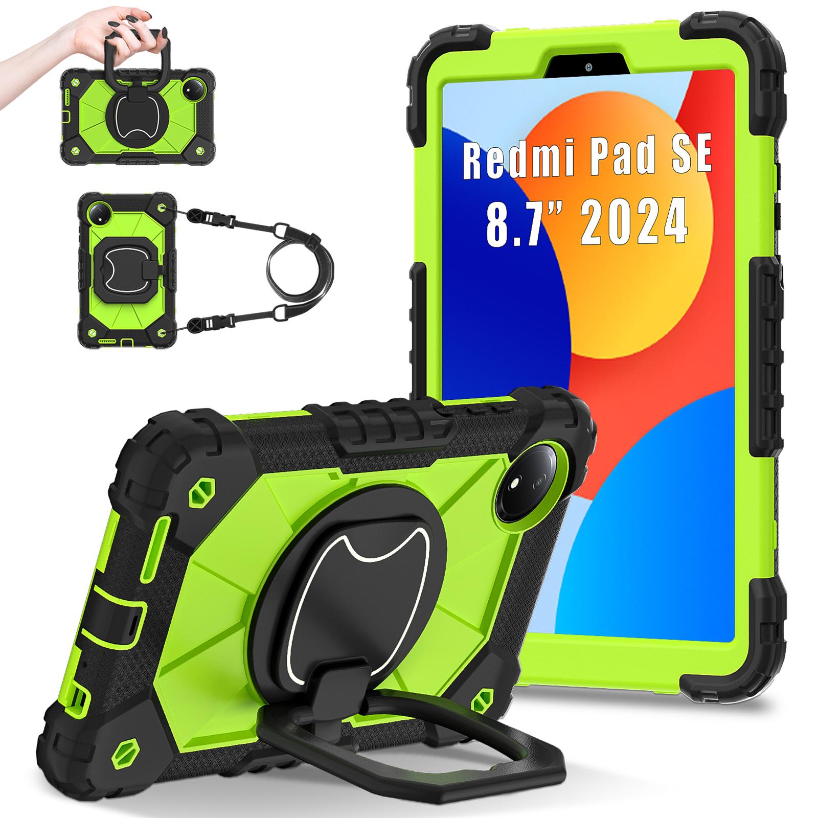 

Для Xiaomi Redmi Pad SE 4G 8,7 дюймовый чехол силиконовый + чехол-подставка для планшета из ПК Black Yellowgreen