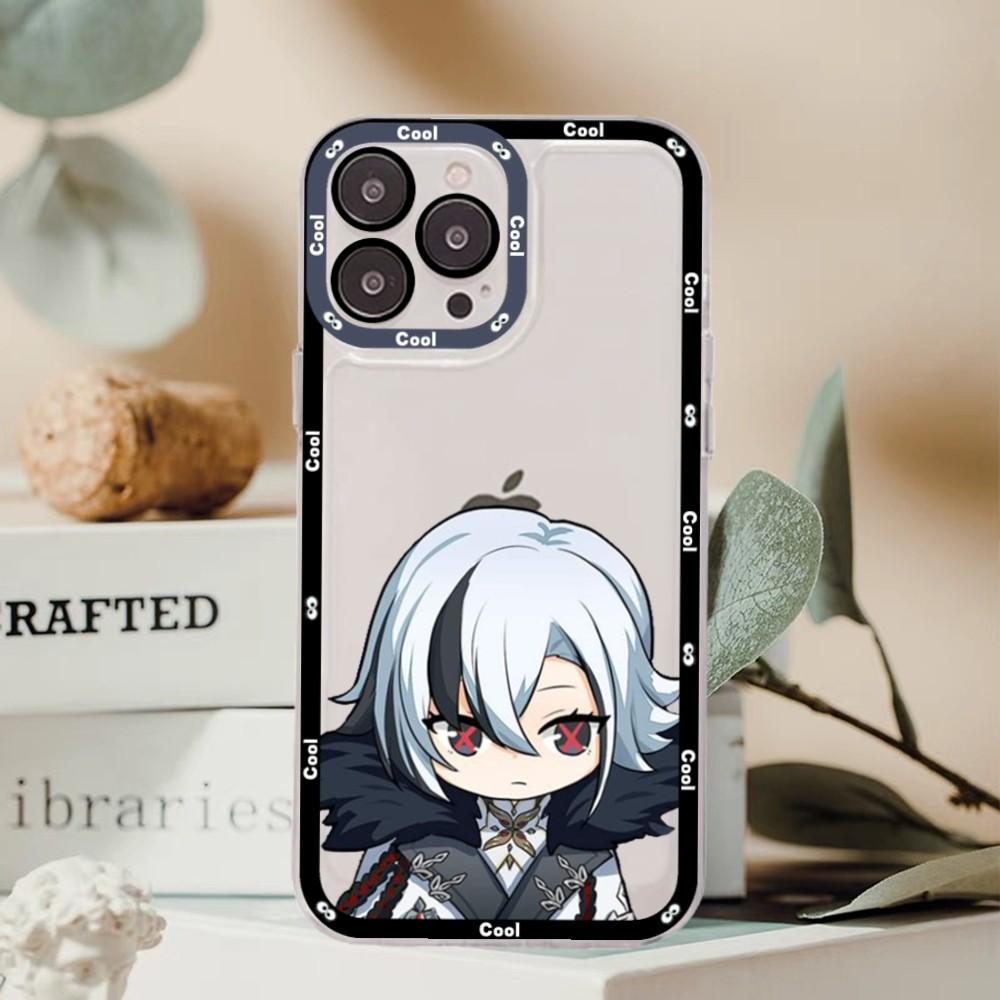 Genshin Impact arlecchino Phone Case For iPhone 15 11 12 13 14 Mini Pro Max XR X XS TPU Clear Case