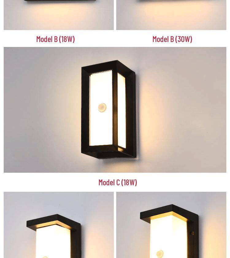 Waterproof LED Motion Sensor Outdoor Wall Light: Modern Minimalist Design for Courtyard, Balcony, and Entryway