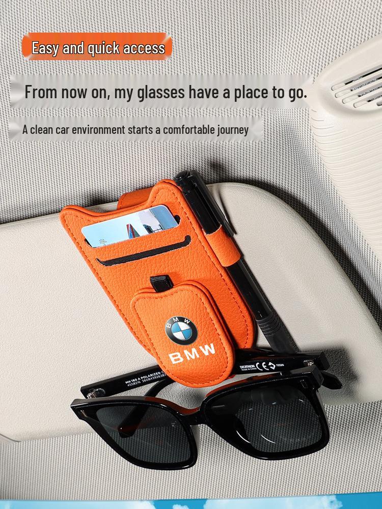 BMW Multifunctional Car Glasses Clip & Bill Holder for 1, 5, 7 Series, X1, X3, X5, and iX3 Sun Visor by Xin Yi Cheng