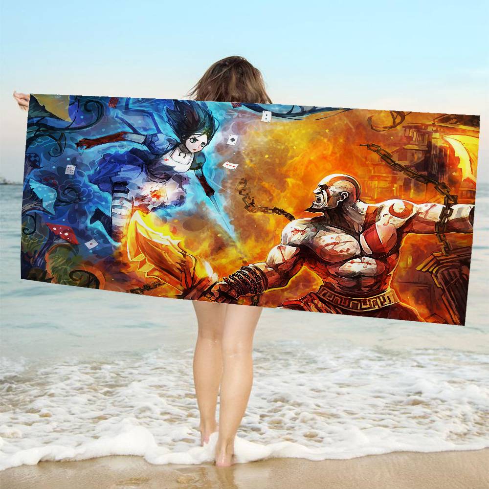 God Of War Video Game Big Microfiber Beach Towels Quick Dry Towel Sand Beach Towels Pool Towel For Travel Swim Pool Yoga