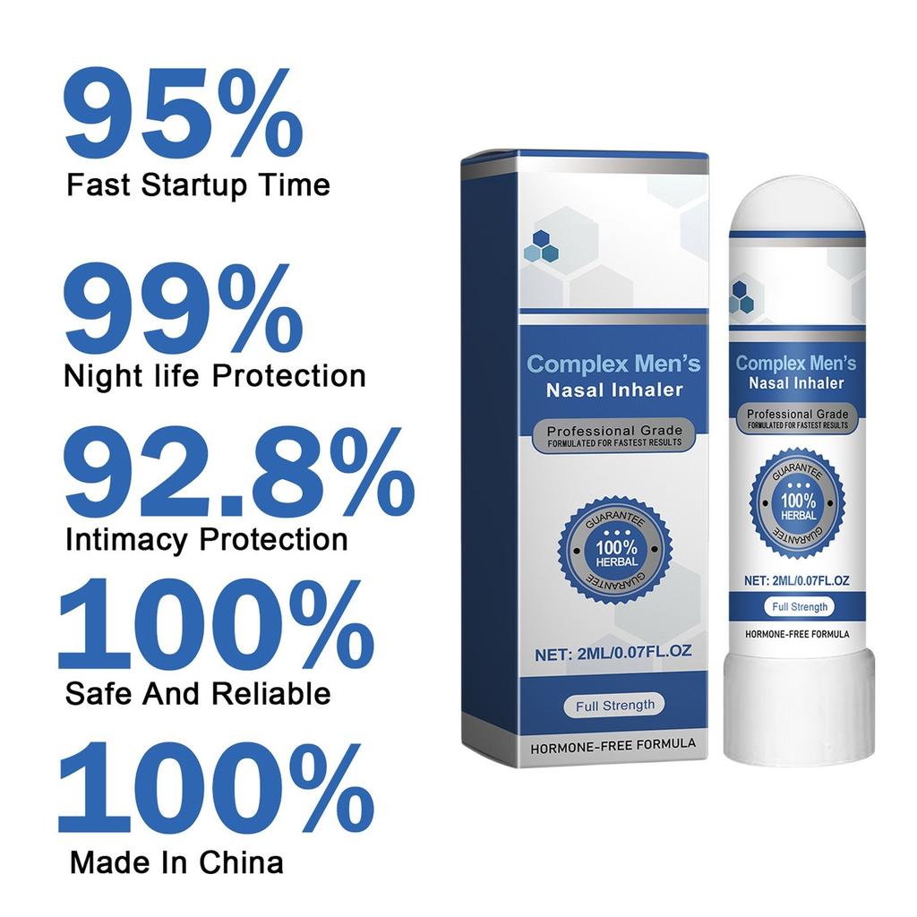 Men's Vitality Nasal Suction Stick Boosts Energy Men's Nasal Suction Stick Prostate Health Inhaler.2ml