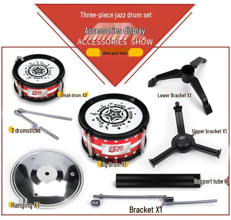 Children's Jazz Drum Set Toy for Ages 3-6: Early Music Education Percussion Instrument