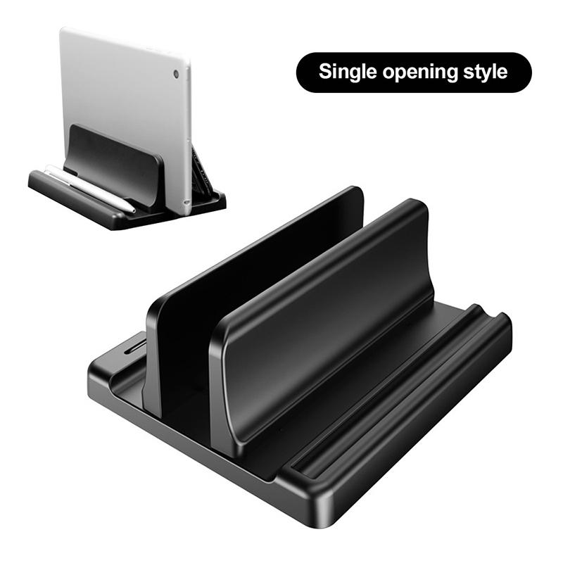 Vertical Laptop Stand Thickness Adjustable Desktop Holder Anti-Scratch for Laptop Tablet Phone Office Workstation 1 чёрный