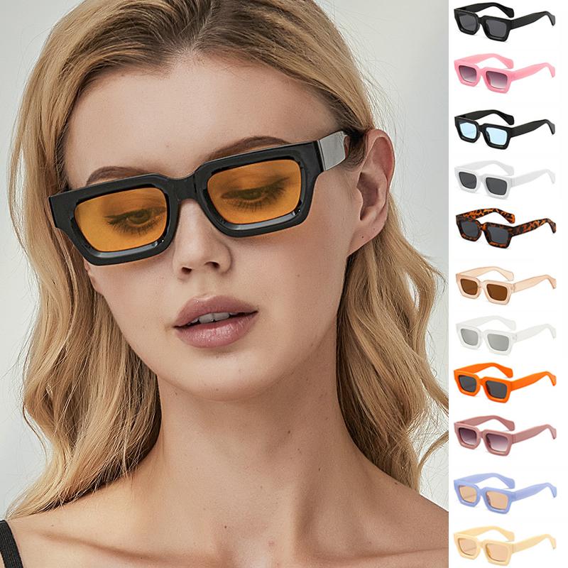European American Woman Fashion Retro Square Sunglasses Male Punk Neutral Black Eyeglasses For Men Women Shade