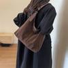 2024 Women's Suede Tote Bag: Versatile Single Shoulder for Autumn/Winter, Large & Relaxed Vibe