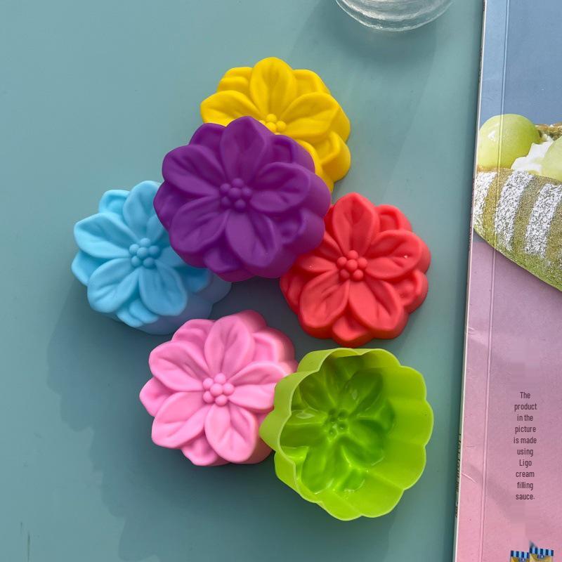 Kolorowe silikonowe foremki do pieczenia w kształcie róży - 5 cm, papilotki do ciast i babeczek, foremki na pudding, galaretkę i mydło