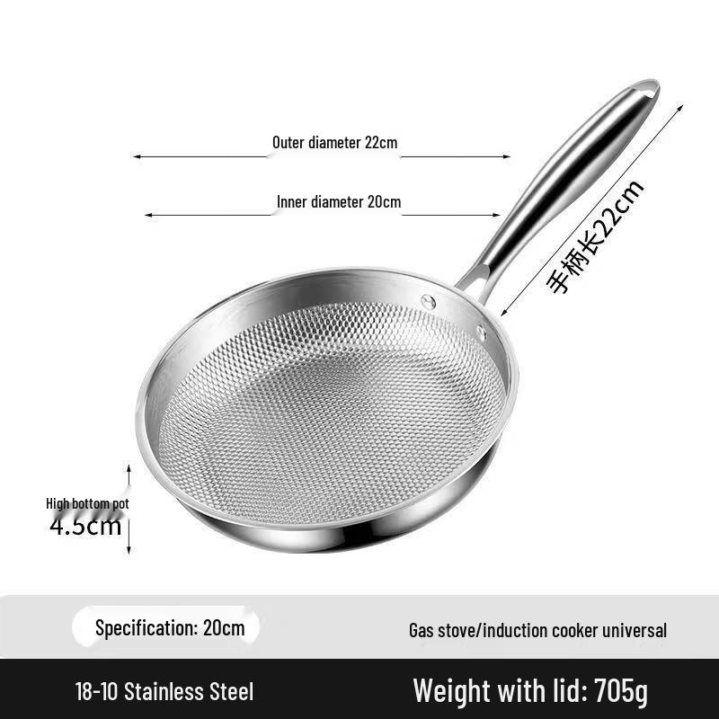 

ZISIZ 20cm Non-stick Pearl Texture Frying Pan