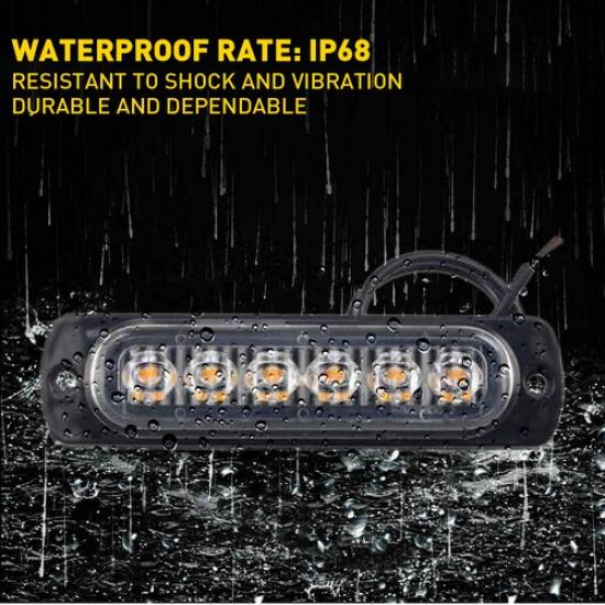Car Pickup Yellow Truck Side Marker Flash Strobe Light Bar Kit 10PCS For Jeep