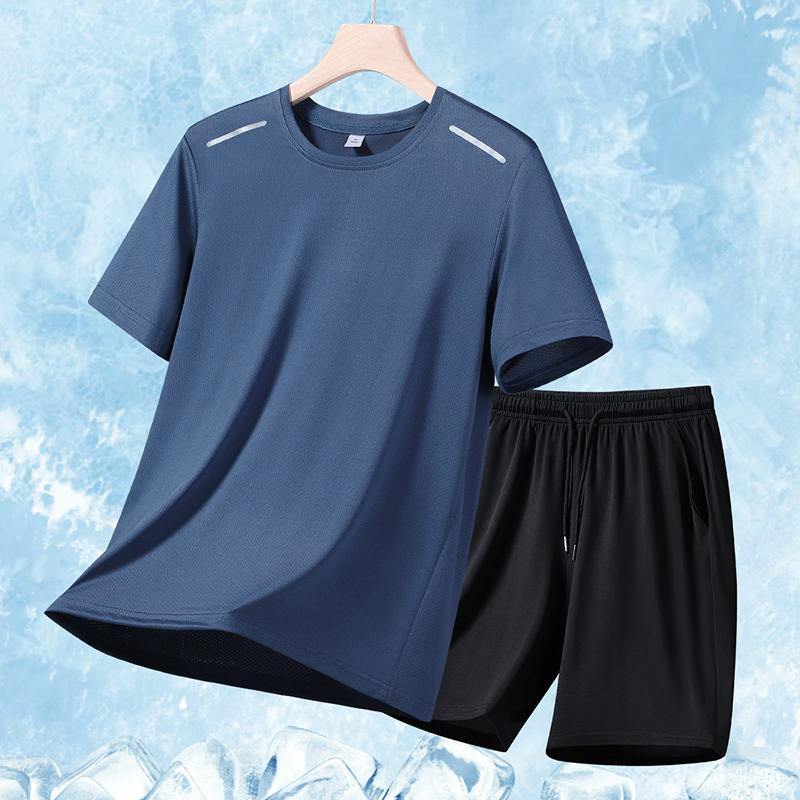 Summer Running Fitness Set Men's Outdoor Men's Leisure Set Two Piece Set
