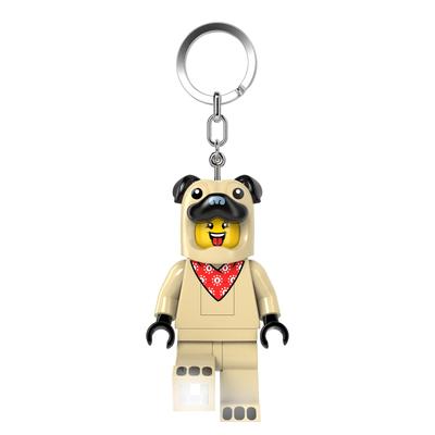 LEGO Minifigure Large - 3 Inches Tall Figure Keychain Light - Pug Costume Guy (KE213H), White