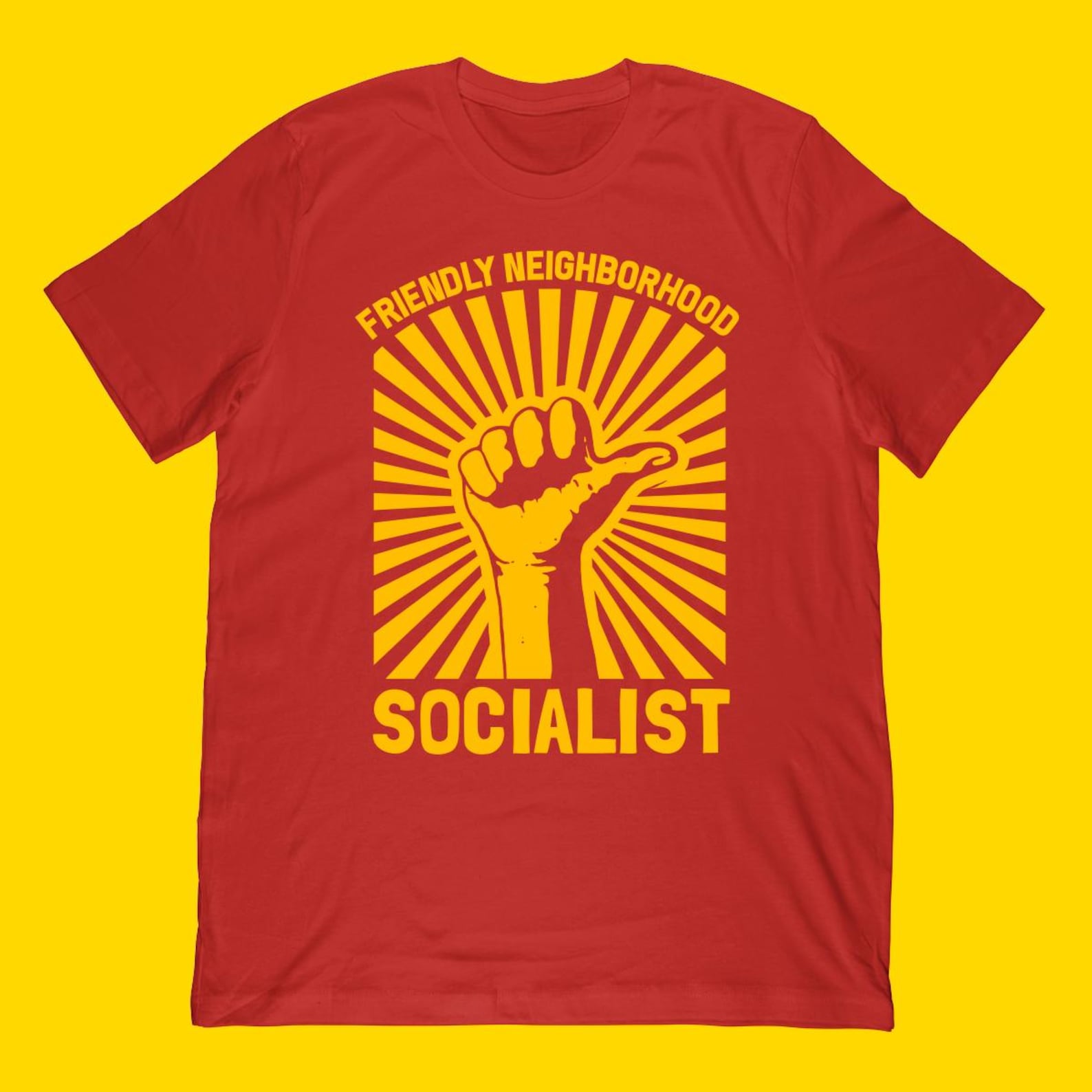 Friendly Neighborhood Socialist T-Shirt | Funny Socialism Shirt & Original Propaganda Style Funny Socialism Communism Gift M