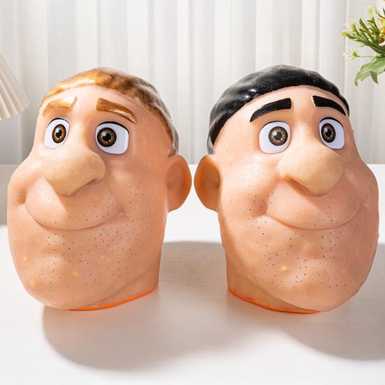 Man Hoofd Puistjes Knijpen Speelgoed met Pincet Angst Stressverlichting Acne Knijpen Reiniging Fidget Speelgoed Mee-eters Verwijdering Decompressie Sensorisch Speelgoed