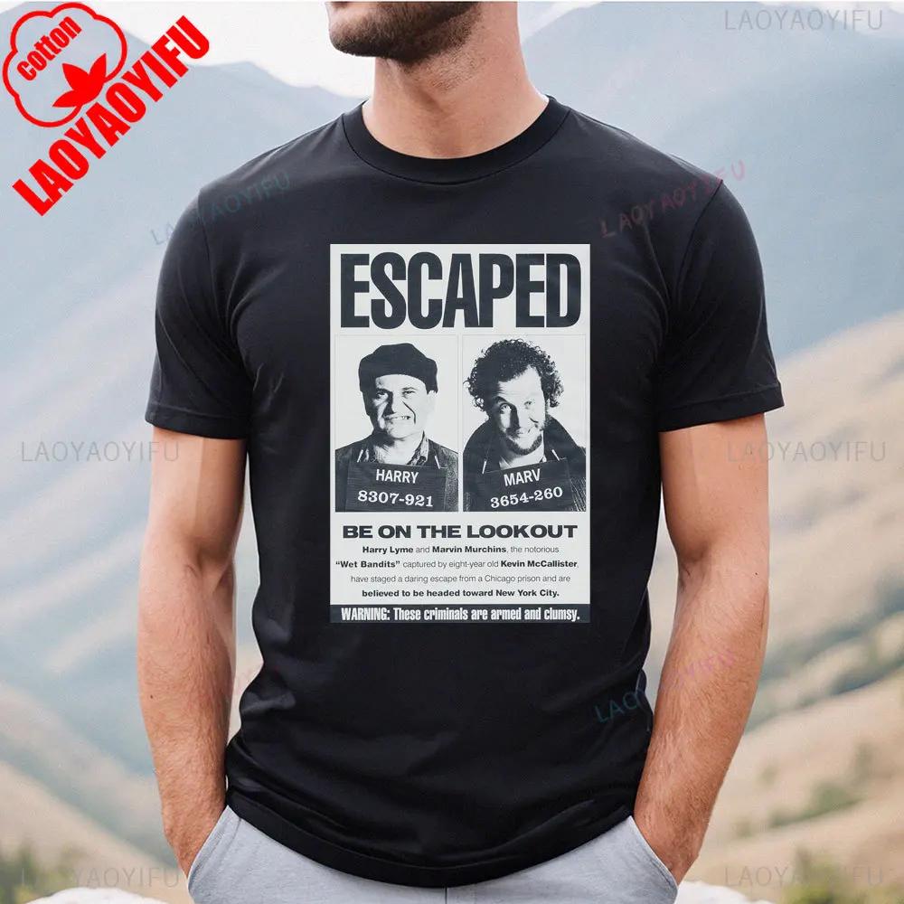 2025 Funny Home Alone Thief Mens High Quality T Shirt Vintage TeeShirt Short Sleeve Round Collar TShirt Cotton Adult Tops