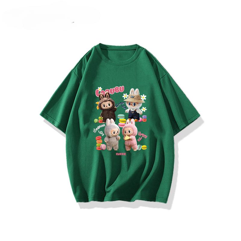 Summer New Labubu Printed Short-sleeved T-shirt Lazy All-match Top