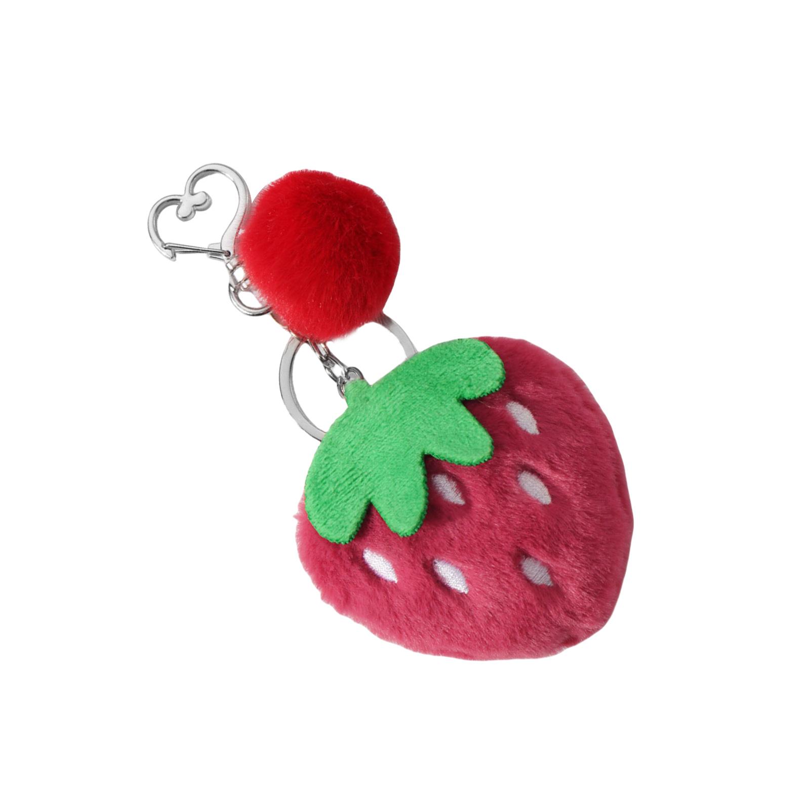 

Милый пушистый плюшевый брелок в виде клубничной змеи, уникальный брелок, идеально подходящий для рюкзаков и украшения салона автомобиля T1