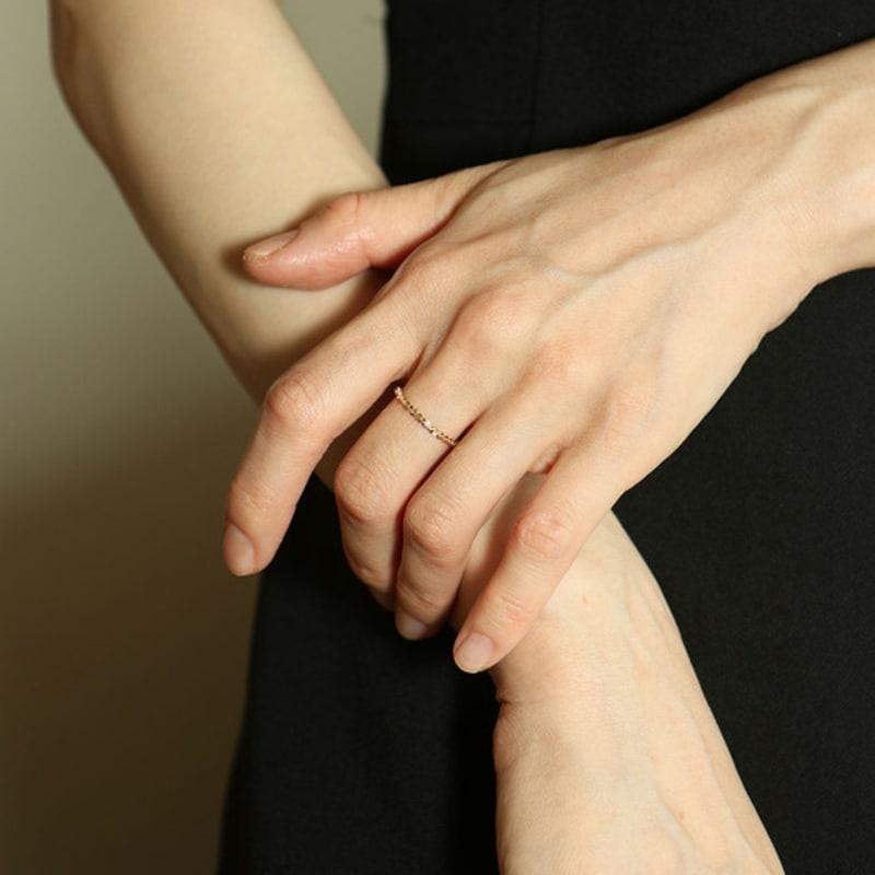 UNI.J Shiny Sparkling 14k Gold Ring Ir266