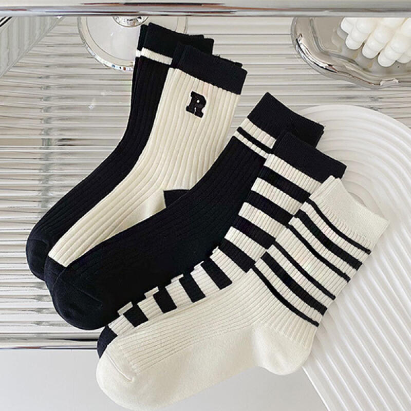 [Set of 5] Madu Golji Chewy Casual Daily Long Socks 5-piece set