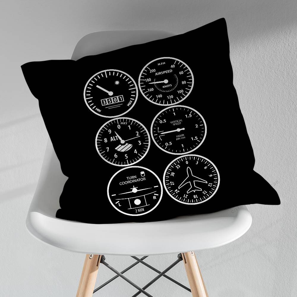 Aviation Cockpit Dashboard Throw Pillow Case Living Room Sofa Cushion Cover For Home Bedroom Decoration Protector