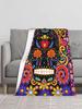 GDEVIG Day of The Dead Plush Throw Blanket Lightweight Comfy Premium Flannel UltraSoft Skull Skeleton Blanket All Season Use