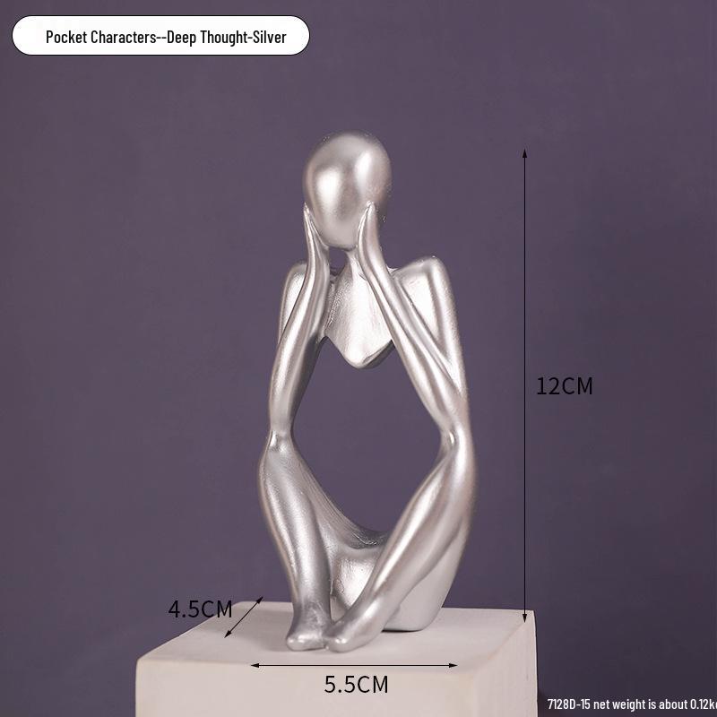 Set of 3 Modern Minimalist Miniature Ornaments for Home and Study Decor