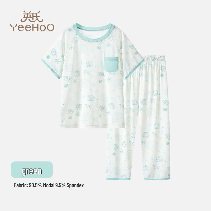 YEEHOO Boy's Tencel Modal Short Sleeve Summer Pajama Set