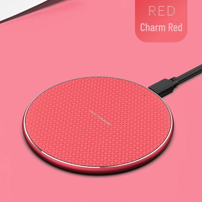 10W Smart QI Wireless Charger: Mirror Metal Round Desktop Fast Charging for Mobile Phones.