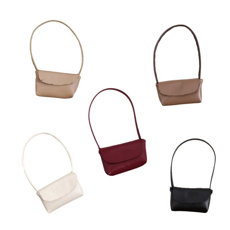 1Pcs Dollhouse Decoration Pretend Play Toy 15-17Cm Doll Handbag Lady Leather Bag Pu Leather Purse Accessories