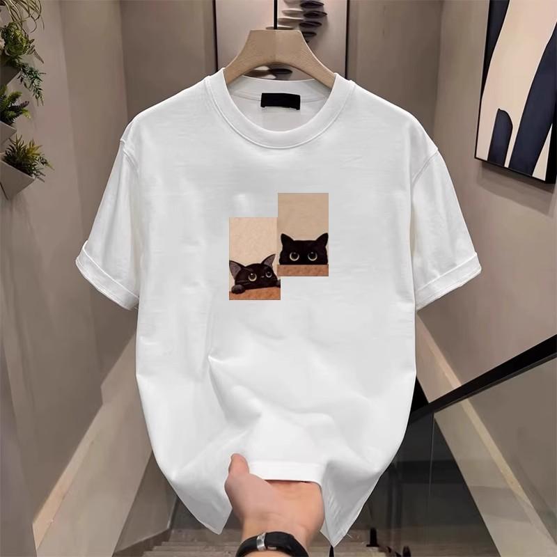 Short Sleeve Cotton Men'S Printed T-Shirt Trend Men'S And Women'S Versatile Crew Neck T-Shirt Men'S