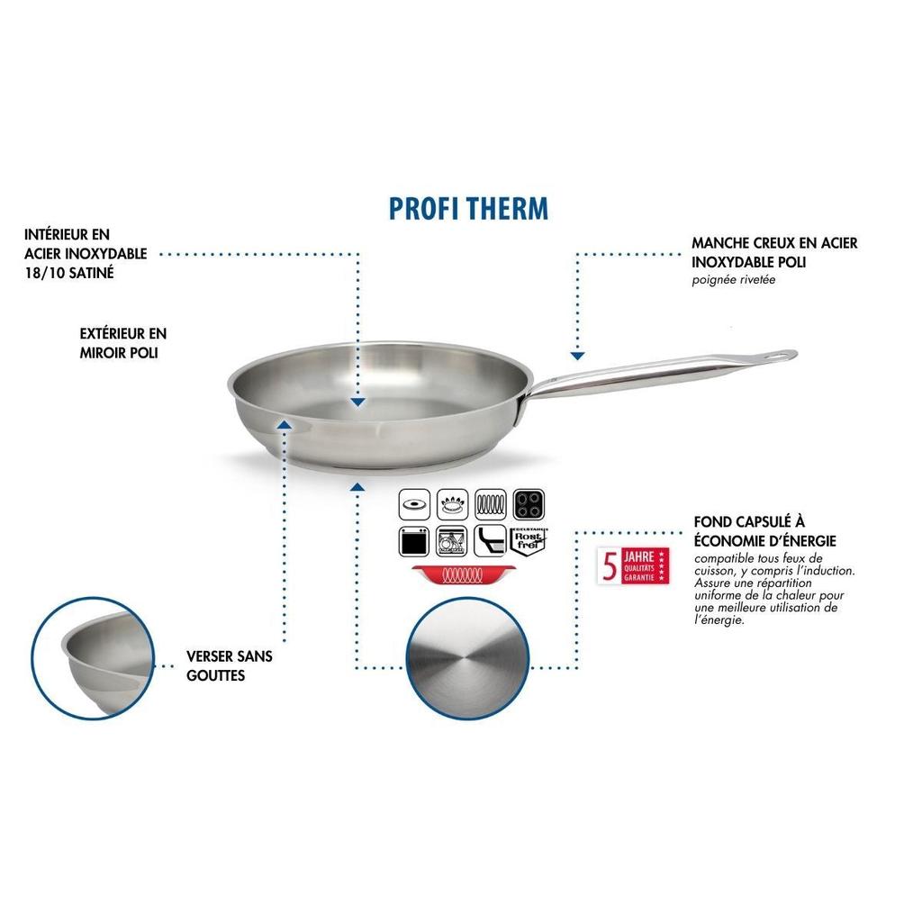 Poêle à frire en inox 32 cm Elo Profi Therm ref. 2456226