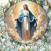 Virgin Mary Aluminum Foil Wall Art, Religious Metal Collage Decor for Home Cafe Bedroom