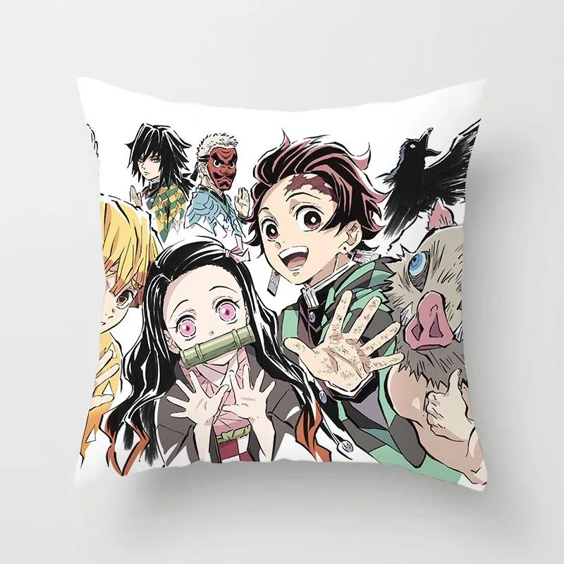 45 * 45Cm Anime Demon Slayer Kimetsu No Yaiba Printed Pillowcase Kids Bedroom Living Room Home Decor Pillow Cases Pillowcase