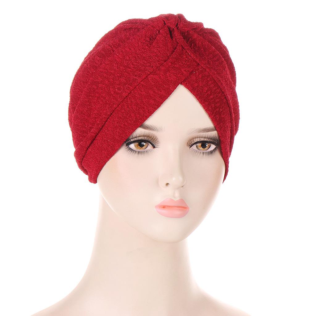 New Breathable Solid Color Women'S Turban Caps Muslim Headscarf Bonnet Femme Ready To Wear Hijab Cap Turbante Mujer