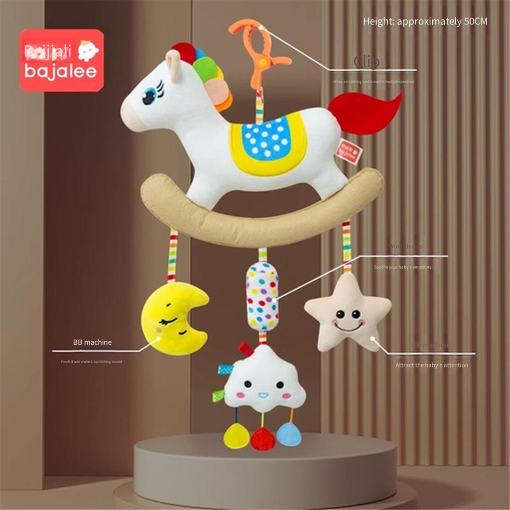 Soft Plush Baby Stroller Hanging Toy Rattle Crib Mobile Hanging Ornament Infant Car Seat Soothing Toy