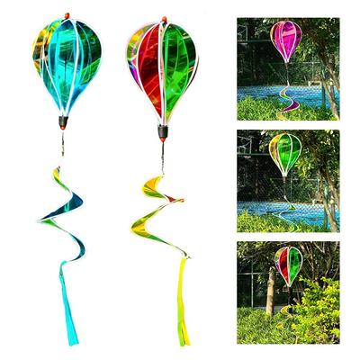Giant Size Hot Air Balloon Spinners Plastic Material Color-changing Film Wind Spinners Striped Tie Dye Rainbow Colors