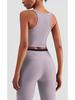 Women's European and American Slimming Ribbed High Neck Yoga Tank Top - Anti-Exposure, Beautiful Back Fitness Apparel for Summer
