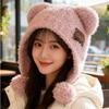 Fluffy Little Bear Ears Hat Bear Ears Winter Plush Hat Personality Knitted Cap  Female/Girls
