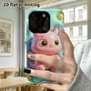 Phone Case: 2D Flat Design Suitable for iPhone 18 17 16 15 14 13 Pro Protective Case, Pink Little Dinosaur, Perfect Christmas and Halloween Holiday Gi